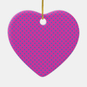 Magenta, Blue Polka Dots Keramikornament (Hinten)