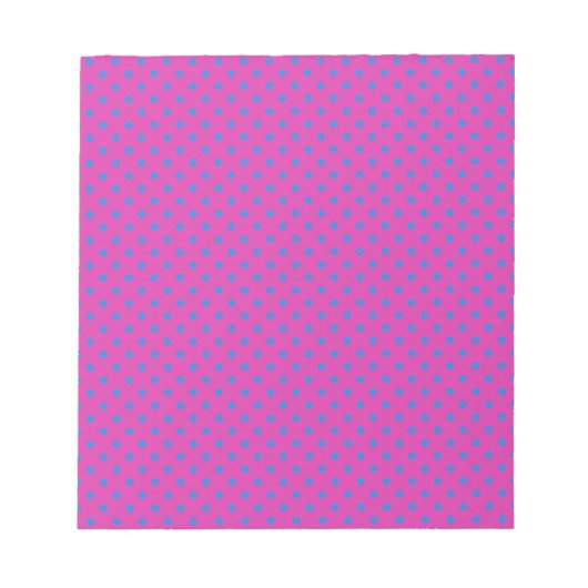 Magenta, Blue Polka Dots Notizblock (Vorderseite)