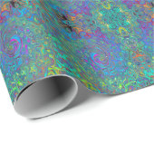 Magenta, Blue und Sea Foam Green Retro Swirl Geschenkpapier (Rolleneckpunkt)