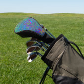 Magenta, Blue und Sea Foam Green Retro Swirl Golf Headcover (In SItu)