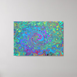 Magenta, Blue und Sea Foam Green Retro Swirl Leinwanddruck