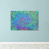 Magenta, Blue und Sea Foam Green Retro Swirl Leinwanddruck (Insitu (Holzboden))