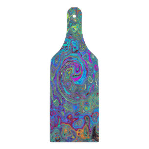Magenta, Blue und Sea Foam Green Retro Swirl Schneidebrett