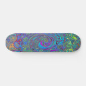 Magenta, Blue und Sea Foam Green Retro Swirl Skateboard (Horizontal)