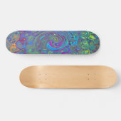 Magenta, Blue und Sea Foam Green Retro Swirl Skateboard (Horizontal)