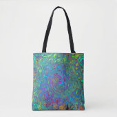 Magenta, Blue und Sea Foam Green Retro Swirl Tasche (Vorderseite)