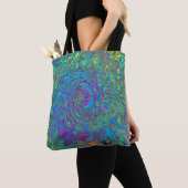Magenta, Blue und Sea Foam Green Retro Swirl Tasche (Von Nahem)