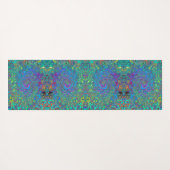 Magenta, Blue und Sea Foam Green Retro Swirl Yogamatte (Rückseite (Horizontal))
