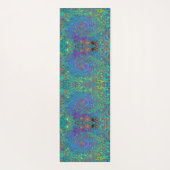 Magenta, Blue und Sea Foam Green Retro Swirl Yogamatte (Rückseite)