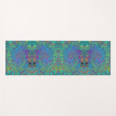 Magenta, Blue und Sea Foam Green Retro Swirl Yogamatte (Vorderseite (Horizontal))