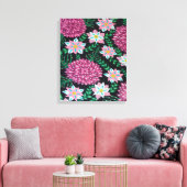 Magenta-Blume auf schwarz Leinwanddruck (Insitu (Wohnzimmer))