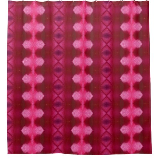 Magenta Blume Ikat 9 Duschvorhang (Vorderseite)