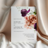 Magenta Blume Moderne Minimale Einladung zur Hochz