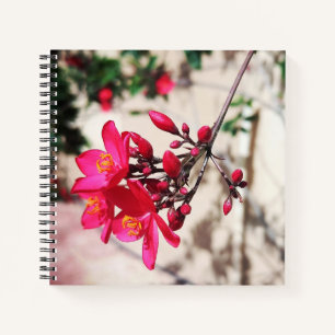 Magenta Blumen Notizblock