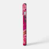 Magenta Blumeninitiale iPhone 15 Hülle (Linke Seite)