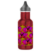 Magenta Blumenmuster Edelstahlflasche (Links)