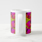 Magenta Blumenmuster Jumbo-Tasse (Rückseite)