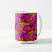 Magenta Blumenmuster Kaffeetasse (VorderseiteRechts)
