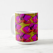 Magenta Blumenmuster Kaffeetasse (Vorderseite Links)