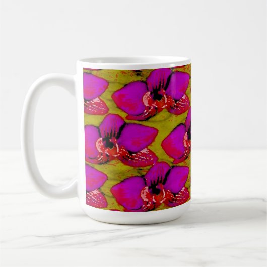 Magenta Blumenmuster Kaffeetasse (Links)