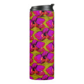 Magenta Blumenmuster Thermosbecher (Nach links gedreht)