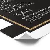 Magenta Blumenstreifen Signature Drinks Hochzeit Poster (Ecke)