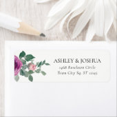 Magenta Blush Pink Floral Ivory Wedding Address (Insitu)