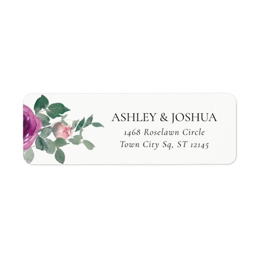 Magenta Blush Pink Floral Ivory Wedding Address (Vorne)
