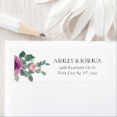 Magenta Blush Pink Floral White Wedding Address (Insitu)