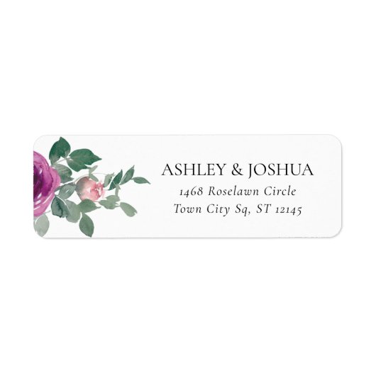 Magenta Blush Pink Floral White Wedding Address (Vorne)