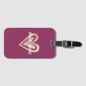 Magenta Blush Pink Herz Gepäckanhänger (Vorderseite (Horizontal))