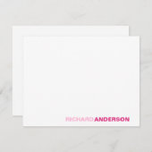 Magenta Blush Pink Moderner, feiner Schriftart für Mitteilungskarte (Vorne/Hinten)