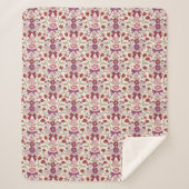 Magenta Bögen und Blüten Rustikal Sherpadecke (Vorderseite)