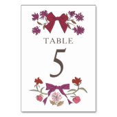 Magenta Boho Bows Wedding Tischnummer (Vorderseite)