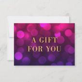 Magenta Bokeh Lights Imitats Gold Geschenkgutschei (Vorderseite)