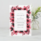 Magenta Bold Artistic Hochzeit Einladung (Stehend Vorderseite)