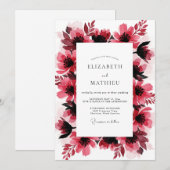 Magenta Bold Artistic Hochzeit Einladung (Vorne/Hinten)