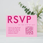 Magenta Bold und Modern UAWG Enclosure Card RSVP Karte (Stehend Vorderseite)