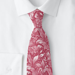 Magenta Botanischer Batik Krawatte