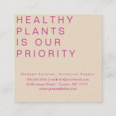 Magenta Botanischer Hisbiscus Tropischer Pflanze G Quadratische Visitenkarte (Rückseite)