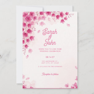 Magenta-Bougainvillea-Blüten-Hochzeitseinladung Einladung