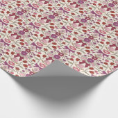 Magenta Bows and Blossoms Muster Geschenkpapier (Ecke)