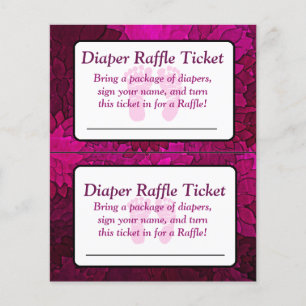 Magenta Bows Baby Duwer Raffle Ticket Flyer