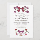 Magenta Bows Blossom Hochzeit Probe Dinner Einladung (Vorderseite)