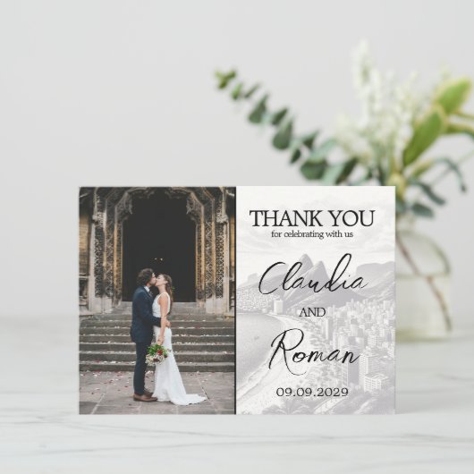 Magenta Brazil Passport Dankeskarte (Stehend Vorderseite)