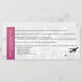 Magenta Brazil Wedding Boarding Pass Einladung (Rückseite)