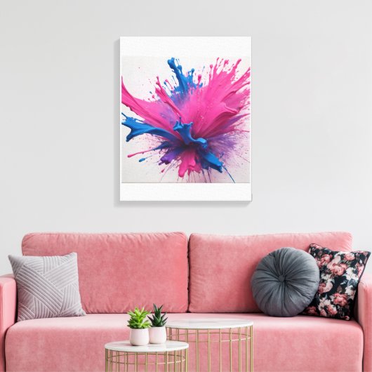 Magenta-Bruch: Explosion blauer E-Farbe Leinwanddruck (Insitu (Wohnzimmer))