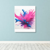 Magenta-Bruch: Explosion blauer E-Farbe Leinwanddruck (Insitu (Holzboden))