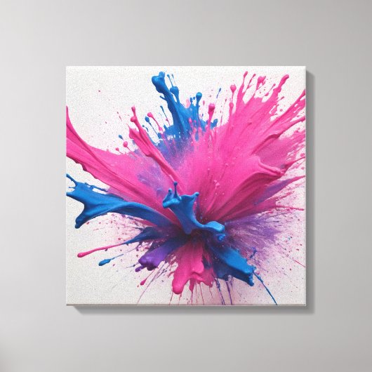 Magenta-Bruch: Explosion blauer E-Farbe Leinwanddruck (Vorderseite)