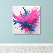 Magenta-Bruch: Explosion blauer E-Farbe Leinwanddruck (Insitu (Holzboden))
